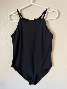 Zara Black Girls' Double-Strap One-Piece